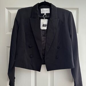 NWT Lucy Paris Black Cropped Blazer Jacket